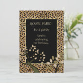 Invitation Élégante Florale Arbre Léopard (Debout devant)