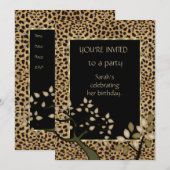 Invitation Élégante Florale Arbre Léopard (Devant / Derrière)