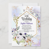 Invitation Elégante Florale d'hiver n'importe quel âge fête d (Devant)