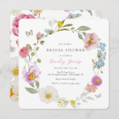 Invitation Elégante florale Papillon nuptiale de la douche In (Devant / Derrière)