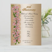 Invitation élégante florale pour la fête du 50e an (Debout devant)