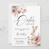 Invitation élégante florale pour le brunch de Pâqu (Devant)