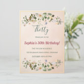 Invitation élégante florale pour les 30 ans (Debout devant)