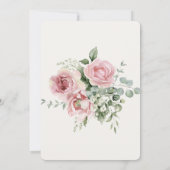 Invitation Élégante florale rose 95e BIrthday Party (Dos)