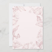 Invitation Élégante florale rose serez-vous ma demoiselle d'h (Dos)