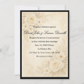 Invitation Élégante Florale Sépia (Devant)