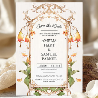 Invitation Élégante florale vibrante Sauvez la date avec la p