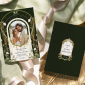 Invitation Élégante Flore blanche Enregistrer le Mariage date