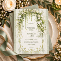 Élégante flore verdoyante vintage pour mariage ver