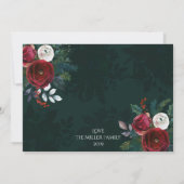 Invitation Elégante Flore verte profonde "Joyeux Noël" Photo (Dos)