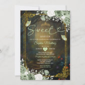 Invitation Élégante Forêt Sage Green Princesse Quinceañera (Devant)