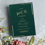 Invitation Elégante forêt vert or dentelle fleurie Sweet 16<br><div class="desc">Dentelle française élégante et verte de forêt et fausse or avec design floral élégant avec typographie manuscrite en faux or imprimé.Cette fête d'anniversaire Sweet 16 Invitation classe est l'impression parfaite pour tout événement. Customisez cette conception avec vos détails et monogramme initial.Tous les modèles sont imprimés.</div>