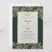 Invitation Elégante forêt vert or luxueux Mariage floral (Devant)
