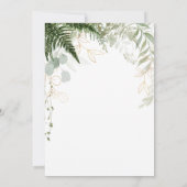 Invitation Élégante forêt verte et Mariage d'or (Dos)