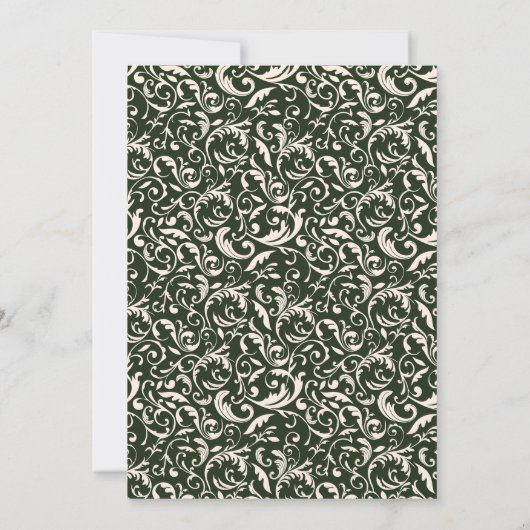 Invitation Élégante Forêt victorienne Mariage floral vert (Dos)