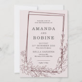 Invitation Elégante fraise moderne Mariage (Devant)