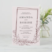 Invitation Elégante fraise moderne Mariage (Debout devant)