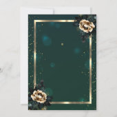 Invitation Elégante Frame Or Flower Stars Green 30th (Dos)