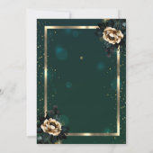 Invitation Elégante Frame Or Flower Stars Green 60th (Dos)