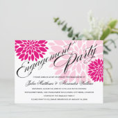 Invitation Élégante Fuchsia Pink Floral Burst Party (Debout devant)