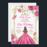 Invitation Élégante Fuchsia Rosée Roses Robe Florale Mis Quin<br><div class="desc">Élégante robe florale rose Fuchsia Mis Quince Invitation Mis Quince 15 Anos,  16e anniversaire, </div>