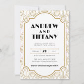 Invitation Elégante Gatsby Art Déco Mariage des années 1920 O (Devant)