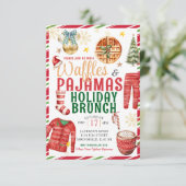 Invitation Elégante gaufre de Noël Pyjamas Fête Brunch (Debout devant)