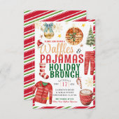 Invitation Elégante gaufre de Noël Pyjamas Fête Brunch (Devant / Derrière)