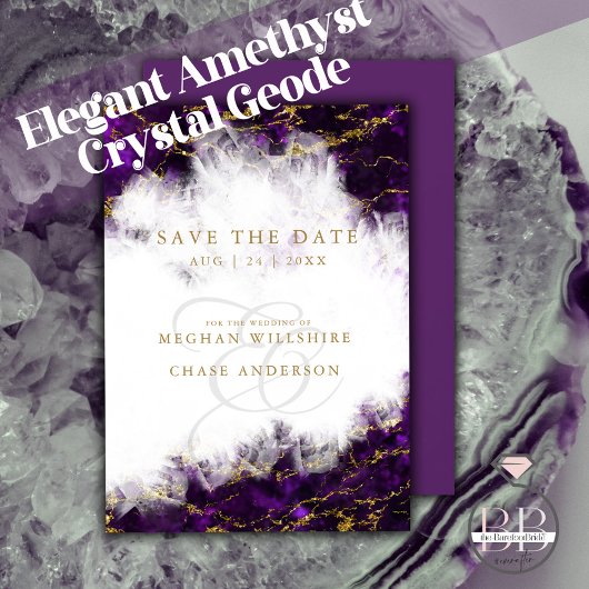 Invitation Élégante Géode cristal Améthyste