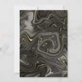 Invitation Élégante Géode Noir et Or Strata Sweet 16 (Dos)