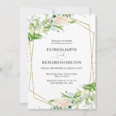 Invitation Élégante géométrie végétale pour anniversaire de m (Devant)