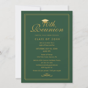 Invitation Elégante Gold 10ème Classe Reunion