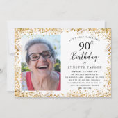 Invitation Elégante Gold 90th Birthday Party (Devant)