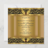 Invitation Elégante Gold Black Butterfly fête d'anniversaire (Dos)