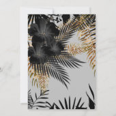 Invitation Elégante Gold Black Grey Floral fête d'anniversair (Dos)