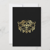 Invitation Elégante Gold & Black Masquerade Sweet 16 Party (Dos)