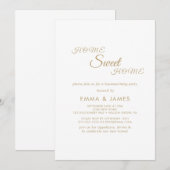 Invitation Élégante Gold Calligraphie Fête de réchauffement d (Devant / Derrière)