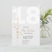 Invitation Elégante Gold Calligraphy 18e fête d'anniversaire (Debout devant)