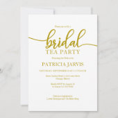 Invitation Élégante Gold Calligraphy Bridal Tea Party (Devant)