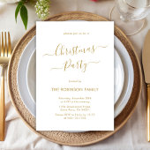 Invitation Élégante Gold Calligraphy Fête de Noël
