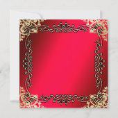 Invitation Elégante Gold & Cerise 50e anniversaire femme (Dos)