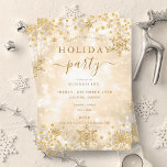 Invitation Elégante Gold Christmas Winter Company Vacances<br><div class="desc">Élégant Noël / Entreprise / Dîner modèle d'invitation avec un flocon de Noël festif. Impressionnez vos collègues avec ce design d'invitation sophistiqué et élégant. Entièrement personnalisable !</div>