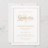 Invitation Élégante Gold College Graduation Party (Devant)