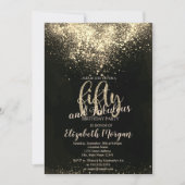 Invitation Elégante Gold Confetti 50ème anniversaire fête (Devant)