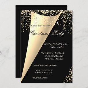 Invitation Elégante, Gold Confetti Company fête de Noël