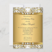 Invitation Elégante Gold Damask White Diamond Anniversaire Pa (Devant)