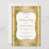 Invitation Elégante Gold Diamond Gem tourbillon Anniversaire (Devant)