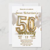 Invitation Elégante Gold et Diamond 50e anniversaire (Devant)