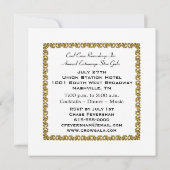 Invitation élégante Gold et White Party (Dos)