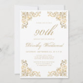 Invitation Elégante Gold Frame fête d'anniversaire (Devant)